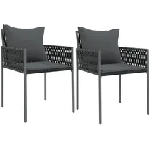vidaXL Gartenstuhl 54 x 61 x 83 cm schwarz 2 St.