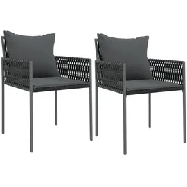 vidaXL Gartenstuhl 54 x 61 x 83 cm schwarz 2 St.