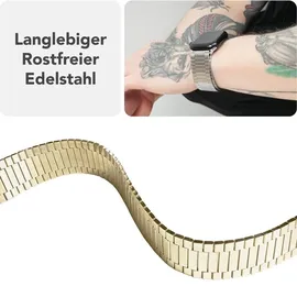 nalia Chronos Edelstahl Armband für Apple Watch Magnet-Band Metallarmband - Stabil - Rostfrei Uhrenarmband, Gold