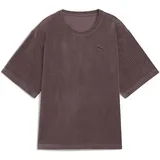 Puma Essentials Elevated Relaxed Velour Rib Tee raisin L