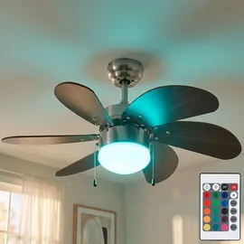 ETC Shop Deckenventilator 75 cm Zugschalter Braun