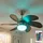 ETC Shop Deckenventilator 75 cm Zugschalter Braun