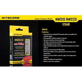 Nitecore Notsignalpfeife NWS10 Silber One Size
