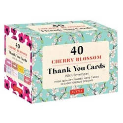 Cherry Blossoms, 40 Thank You Cards with Envelopes