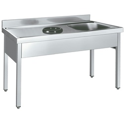Spüle mit rahmen mit becken und ring für die entsorgung - 1400x700x850 mm - 225D4170 Eurast