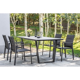 Niehoff Tisch Noah Trapezkufe anthrazit - 180 x 95 cm HPL Granit-Design
