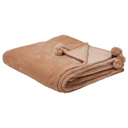 Kuscheldecke TERKE 200 x 220 cm Hellbraun