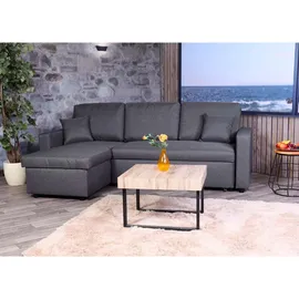 MCW Sofa L-Form, Liegefläche Nosagfederung 228cm ~ dunkelgrau