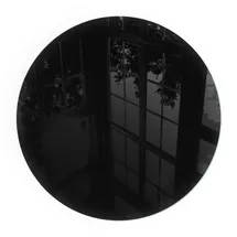 Tulup Glasbodenplatte Rund 60 x 60 x 0,4 cm Schwarz