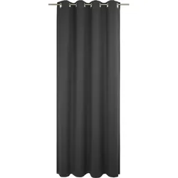 Vorhang WIRTH "Uni Collection", schwarz, B:142cm H:185cm, Baumwolle (Bio-Baumwolle), Gardinen, nach Maß