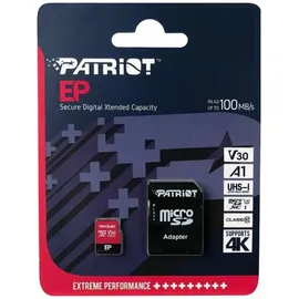 Patriot EP Serie Micro SDXC V30 A1 UHS-I U3 4K UHD Speicherkarte - mit SD-Adapter