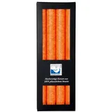 Kerzenfarm Hahn Stearin-Stabkerze-Set Orange, 4 Stück