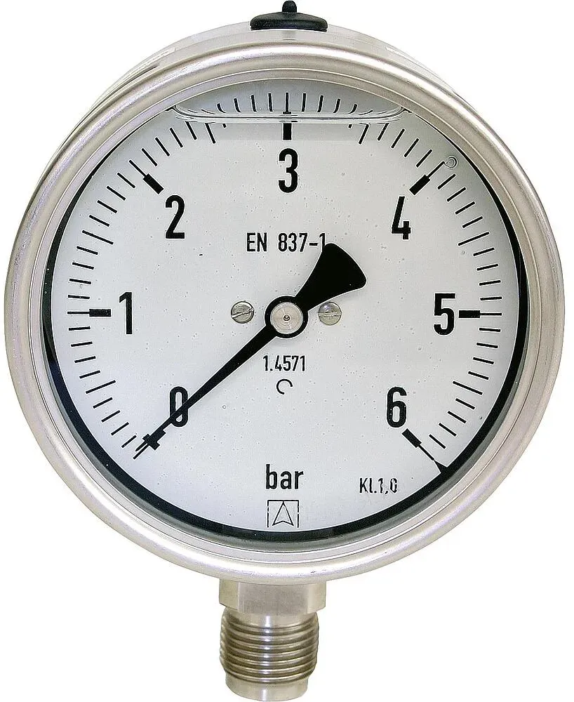 Manometer Chemie0-25bar 100mm G1/2 Anschluss unten