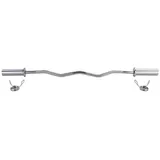 RAMROXX Langhantelstange 120cm Olympia Langhantel SZ Curl Stange 50mm mit Klemmen silberfarben