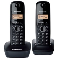 Panasonic KX-TG1612FRH Duo Schnurlostelefon ohne Anrufbeantworter Schwarz