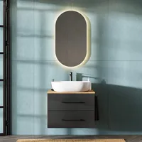 Planetmöbel Badmöbel Set LUX 70 cm mit Waschbecken 60