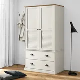 ZEYUAN Kleiderschrank VIGO Weiß 90x55x176 cm Massivholz Kiefer, Schlafzimmerschrank, Kleiderschränke, Garderobenschrank, Ordnungssystem Kleiderschrank, Haushaltsschrank - 353164