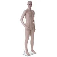 Schaufensterpuppe MCW-E37, männlich Mann Schaufensterfigur Puppe Mannequin Schneiderpuppe, lebensgroß beweglich 185cm