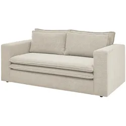 Furn.Design Sofa in beige Cord Couch 2-Sitzer 180 cm Pesaro