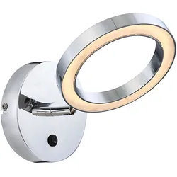 LED 9 Watt Wand Strahler beweglich Beleuchtung Ring Lampe Esszimmer Chrom