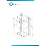 Buylando - Glaswerk Westfalen - Nora 80x100x80 cm U Form Duschkabine Klarglas