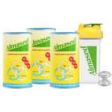 Almased Mandel-Vanille – 3er Bundle + Shaker – flexibler Mahlzeitenersatz zur Gewichtsreduktion - natürliche Zutaten – hoher Proteingehalt – 3x500g – 30 Portionen