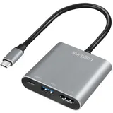 Logilink USB 3.2 Gen1 Typ-C-zu HDMI & USB Adapter, 4K, PD (Power Delivery), 0,15 m