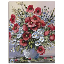 Wandbild ARTLAND "Rote Mohnblumen", rot (farbe bild(er): rot), B:60cm H:80cm, Canvas, Leinwand, Bilder, als Leinwandbild, Poster, Wandaufkleber in verschied. Größen
