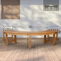 CLP Baumbank Male halbrund ohne Rückenlehne 250 cm teak