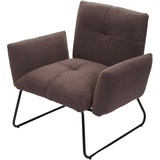 Mendler Lounge-Sessel HWC-K34, Cocktailsessel Sessel, Bouclé Stoff/Textil MVG-zertifiziert ~ braun