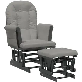vidaXL Schaukelsessel mit Hocker Stoff 70 x 90 x 80 cm Hellgrau