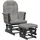 vidaXL Schaukelsessel mit Hocker Stoff 70 x 90 x 80 cm Hellgrau