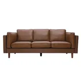 miliboo Couch Leder 3-Sitzer Braun