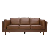 miliboo Couch Leder 3-Sitzer Braun