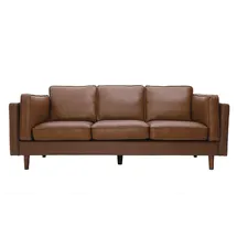 miliboo Couch Leder 3-Sitzer Braun