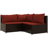vidaXL Garten-Lounge-Set 3-tlg. braun