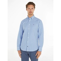 Tommy Hilfiger Langarmhemd »CL W-OXFORD CHECK RF SHIRT«, mit dezenter Labelflag auf der Brust, Gr. 44 - N-Gr, Ultra Blue / Multi, , 61227250-44 N-Gr