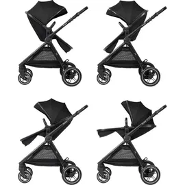 KIKKABOO Kikka boo Kombikinderwagen Ava 3 in 1 Babywanne, Babyschale, Gummiräder, Tasche schwarz