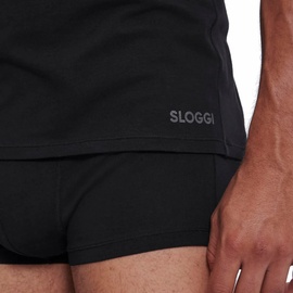 SLOGGI Herren T-Shirt, 2er Pack GO ABC 2.0 O-Neck 2P, Rundhals, Unterhemd Schwarz 2XL
