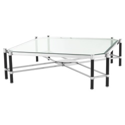 Casa Padrino Luxus Couchtisch Silber / Schwarz 115 x 115 x H. 35 cm - Luxus Wohnzimmermöbel