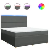 vidaXL Boxspringbett mit Matratze Dunkelgrau 180x200 cm Stoff