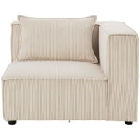 Juskys modulares Sofa Domas in Cord Beige - Ecksofa Rechts mit Armlehne & Kissen - kombinierbar