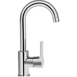 Waschtischmischer Goodlife, seitliche Betätigung, schwenkbar (Ausführung: Waschtischmischer Goodlife Ausladung 130 mm mit Klicker-Ablauf chrom)