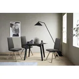 Polsterstuhl STRESSLESS "Laurel", grau (rock paloma, schwarz), B:49cm H:105cm T:60cm, Leder PALOMA: PALOMA ist ein durchgefärbtes Semianilin-Möbelleder mit natürlicher Narbung., Stühle, Polsterstuhl, High Back, Größe L, mit schräggestellten Beinen in Schwarz