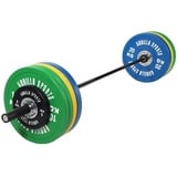 GORILLA SPORTS Hantel-Set Olympia Langhantel 140kg, mit 10 Bumper Plates, Langhantelstange 220cm