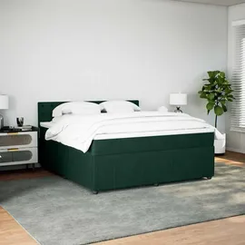 vidaXL Boxspringbett 180 x 200 cm Dunkelgrün