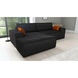 mebloland Ecksofa TOR mit Schlaffunktion. Farbe: Black. - Schwarz
