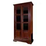Massivmoebel24 Vitrine Akazie 98 x 46 x 191 cm Braun