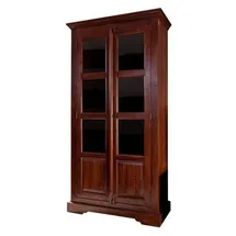Massivmoebel24 Vitrine Akazie 98 x 46 x 191 cm Braun