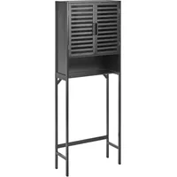 Beliani Badezimmerschrank OKARCHE Bambusholz 63 cm Schwarz